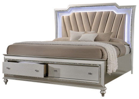 Acme Kaitlyn Queen Bed With LED & Storage