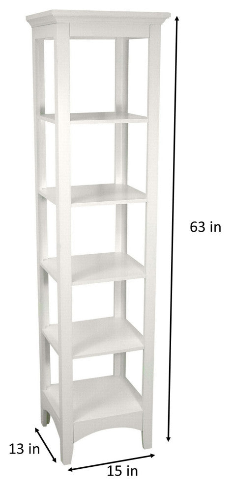 Wooden Bathroom 5-Tier Linen Storage Cabinet