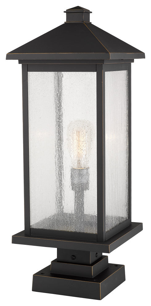Zlite 531PHBXLS-SQPM-ORB 1-Light Outdoor Pier Mounted Fixture, Clear Beveled