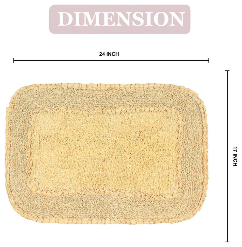 Radiant Collection Bath Rugs Set, 17x24 Rectangle, Yellow