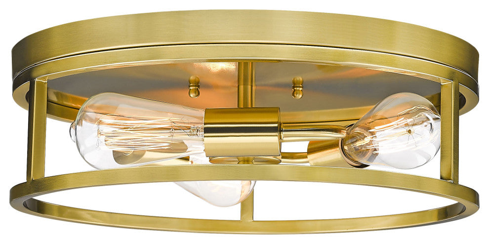 Bethel International YS2180C16GD 3 Light Flush Mount, Gold