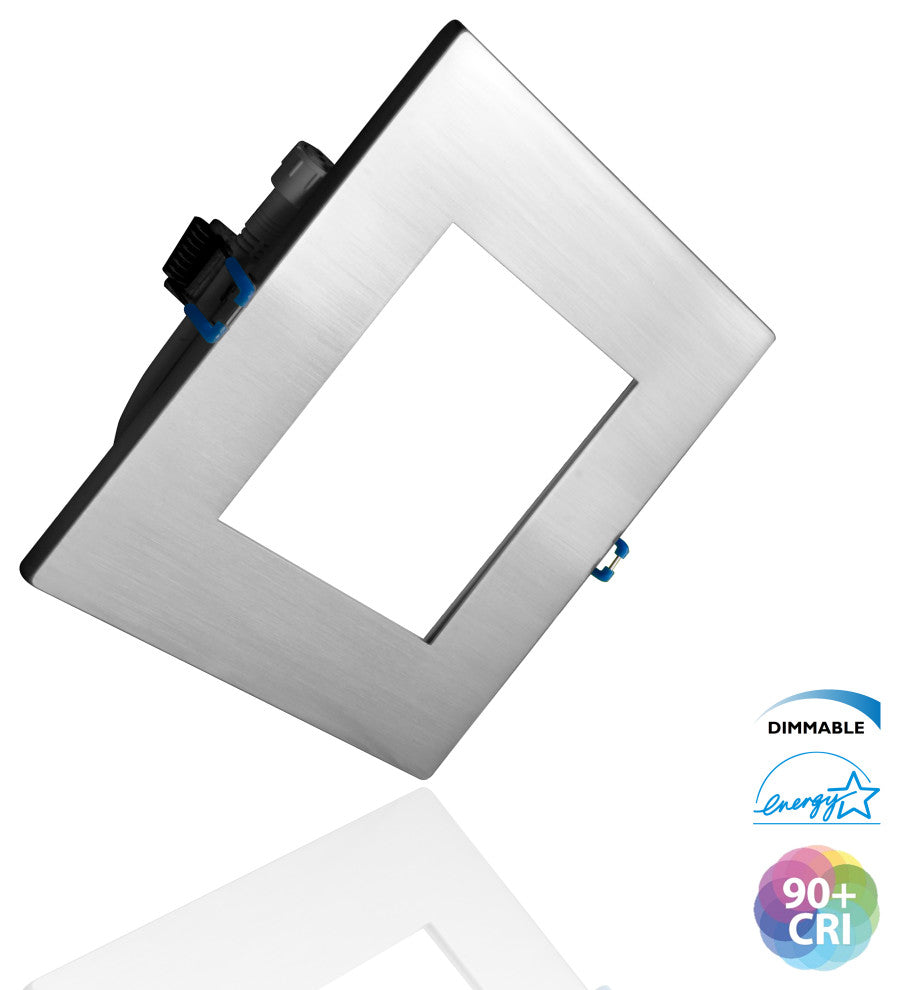 DLE6 Series 6" Square Downlight, Nickel, 3000k