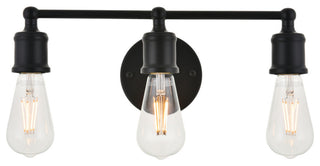 Serif 3 Light Wall Sconce in Black