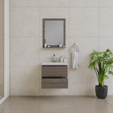 Paterno 24" Wall Mounted Bathroom Vanity With Sink, Gray