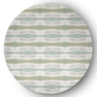 Geometric Stretch Print Soft Chenille Area Rug, Green, 5' Round