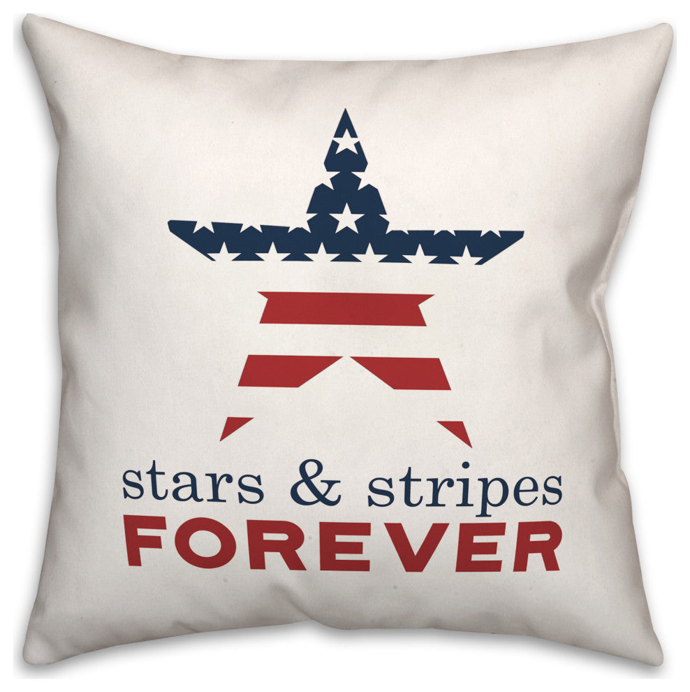 Stars and Stripes Forever Star 18x18 Spun Poly Pillow