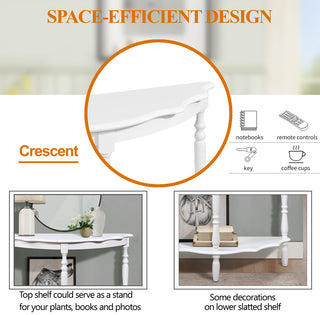 Gewnee 42'' Retro Circular Curved Half-Moon Console Table