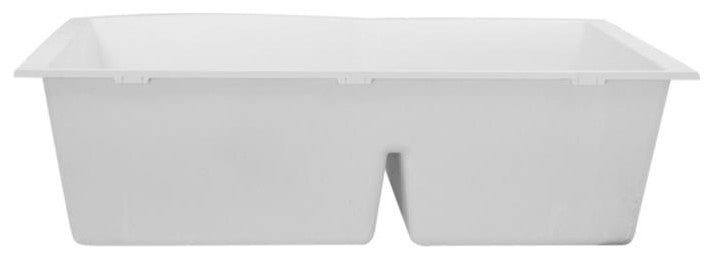 Nantucket Sinks PR6040-W-UM 60/40 Double Bowl Granite Composite White