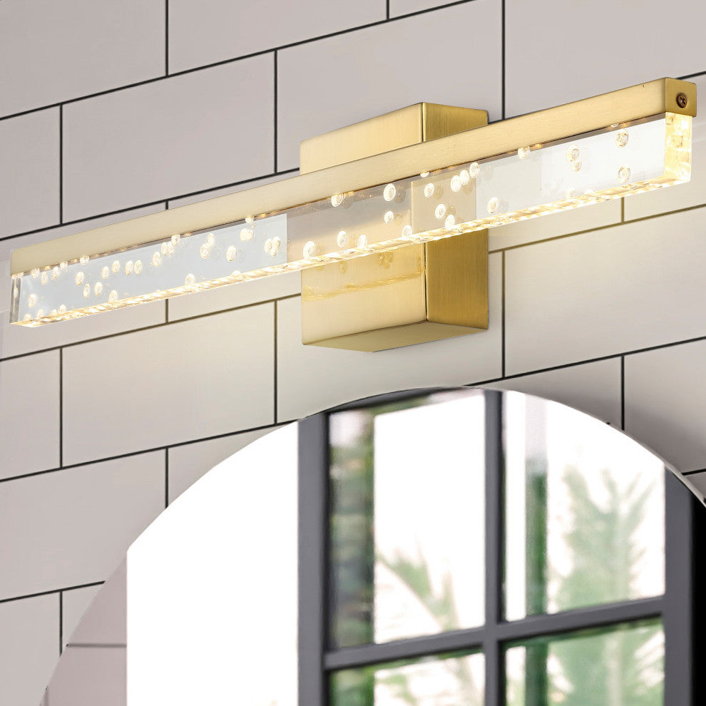 Mario 22" 1-Light 360-Degree Rotatable Integrated LED, Gold/Clear, Width: 22"
