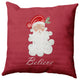 Believe in Santa Decorative Throw Pillow, Muted Red, 18"x18"