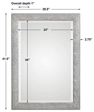 Uttermost Mossley MDF and Glass Decorative Mirror in Silver/Light Gray