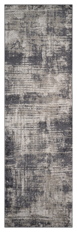 Clifton Abstract Gray Power-Loom Area Rug 6'7" x 9'