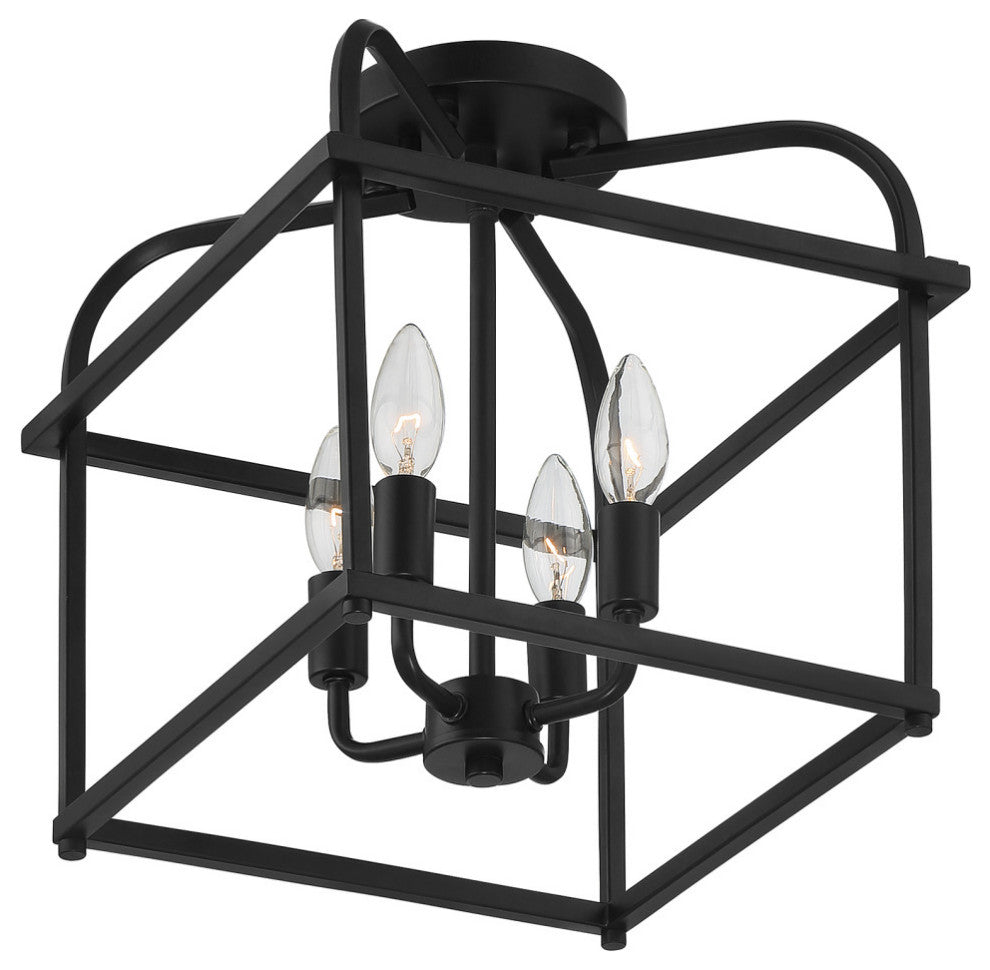 4-Light Ceiling Light, Matte Black
