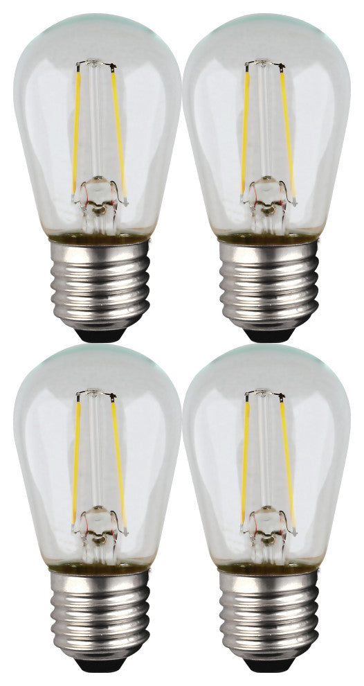 S14 LED String Light Replacement Bulb, 2200K, 120V, Replacement 4-Pack