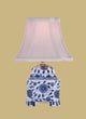 Trellis Flowers Porcelain Table Lamp, Blue and White
