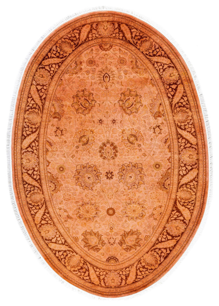 Overdyed One-of-a-Kind Hand-Knotted Area Rug Pink, 4' 1" x 6' 1"
