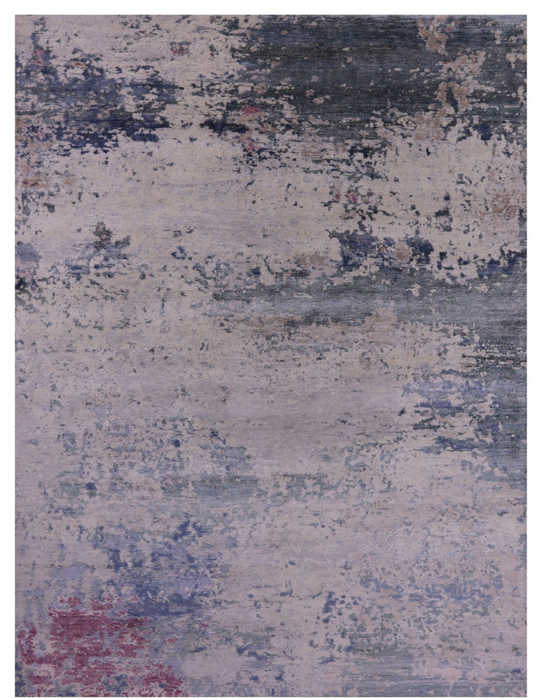 Abstract Handmade Wool & Silk Rug 7' 10" X 10' 4" - Q15533