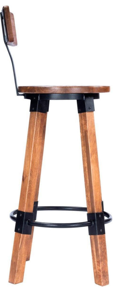 Bar Stool Industrial Chic Distressed Textured Mango Iron