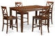Duqu5H-Mah-W, 5-Piece Counter Height Pub Set, Small Table and 4 Chairs