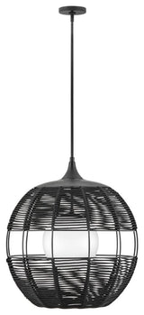 Hinkley Maddox 24.25" Outdoor Large Bohemian Orb Pendant Light, Black