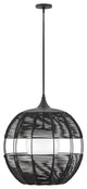 Hinkley Maddox 24.25" Outdoor Large Bohemian Orb Pendant Light, Black