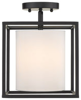 Golden Lighting 2243-1SF Manhattan 9"W Semi-Flush Square Ceiling - Black /