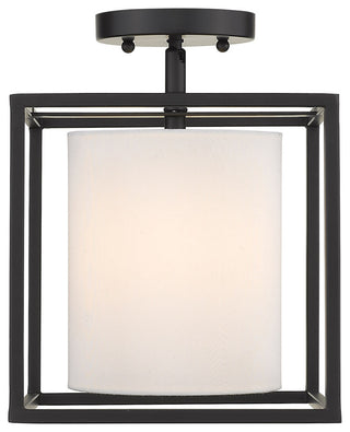 Golden Lighting 2243-1SF Manhattan 9"W Semi-Flush Square Ceiling - Black /