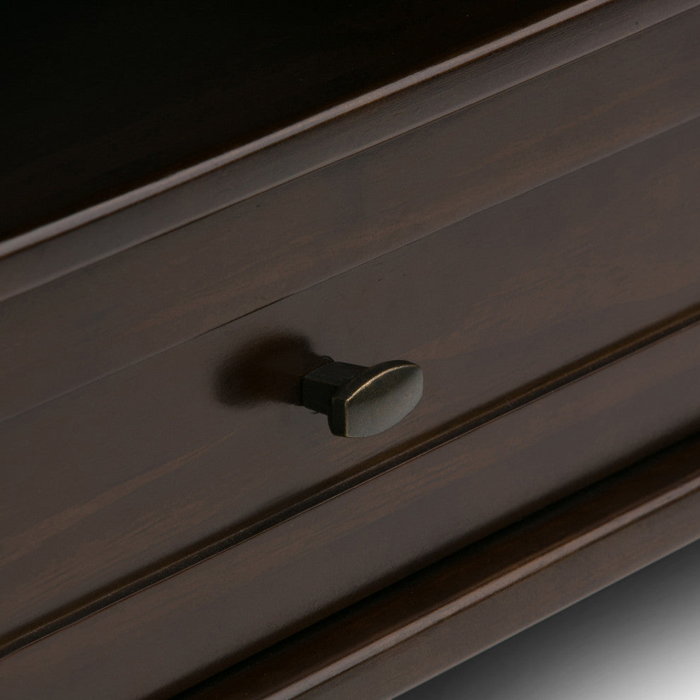 Warm Shaker SOLID WOOD Coffee Table, Dark Tobacco Brown