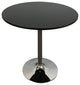 Round Wood Top Dining Table With Chrome Base, Black