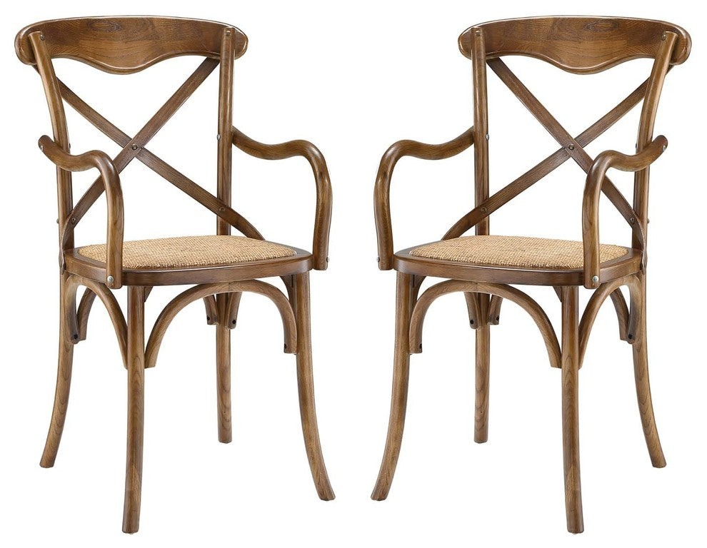 Gear Dining Armchair Set of 2, Walnut