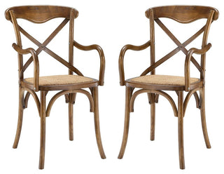 Gear Dining Armchair Set of 2, Walnut