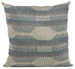 Plutus Blue Lake Stripe Luxury Throw Pillow, 12"x20"