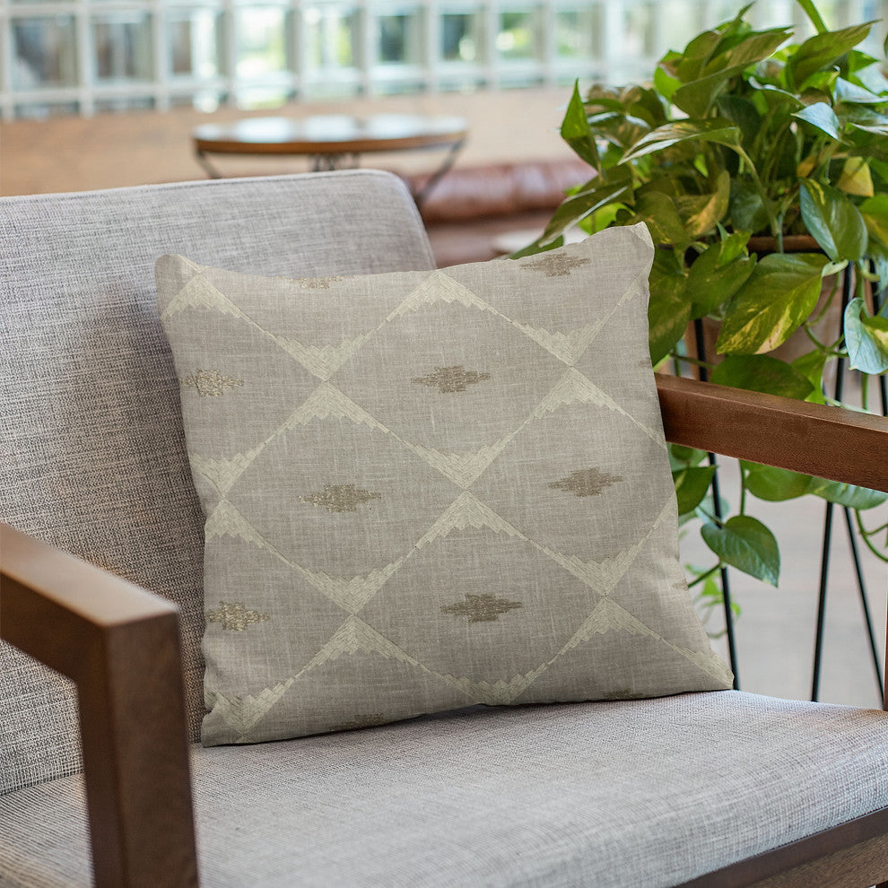Plutus Gray Cubes Diamond Luxury Throw Pillow, 22"x22"