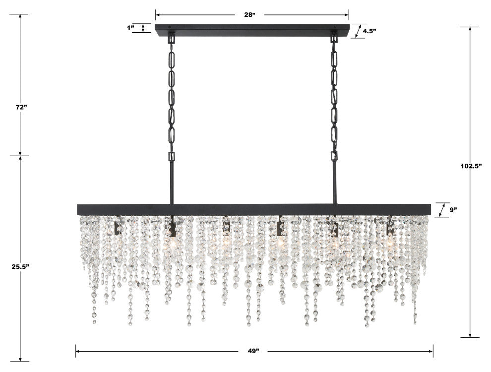 Winham 6-Light Black Forged Chandelier