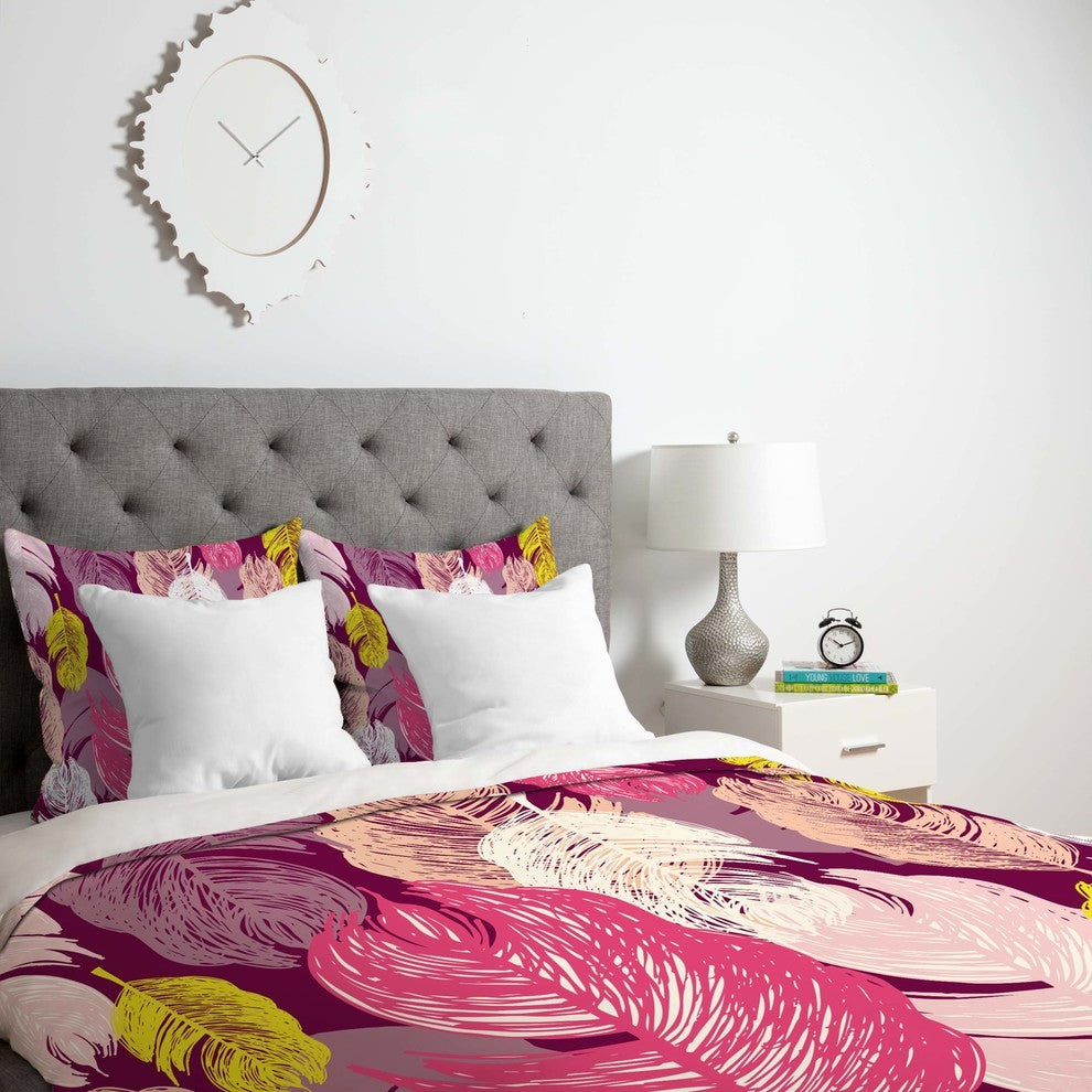 Deny Designs Rachael Taylor Funky Feathers Duvet Cover - Lightweight