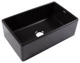 Austen Matte Black Fireclay 30" Single Bowl Farmhouse Undermount Kitchen Sink