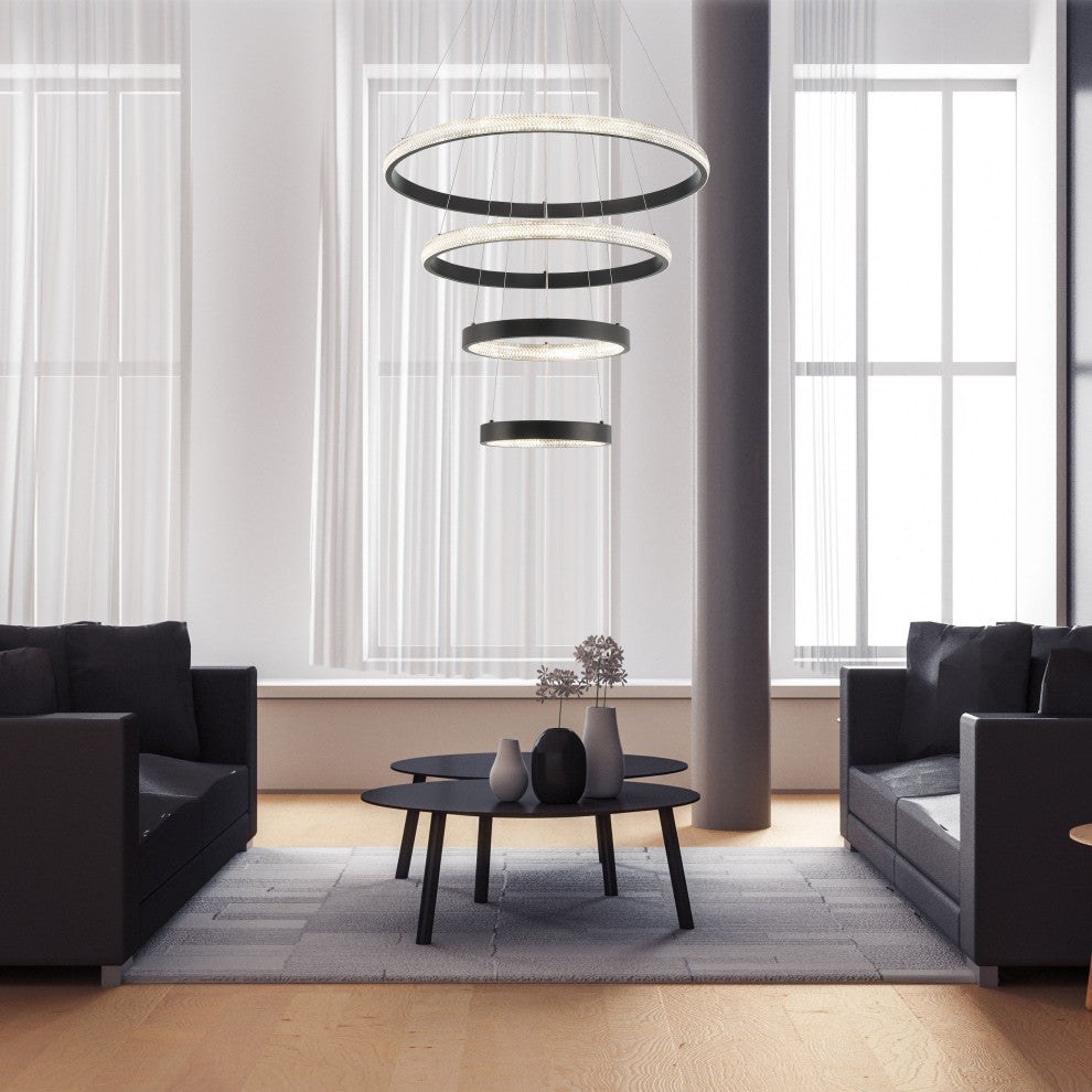 4-Light Unique LED Chandelier