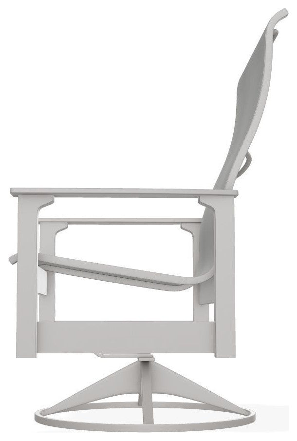 Leeward Sling Outdoor Swivel Rocker, Alloy/Warm Gray