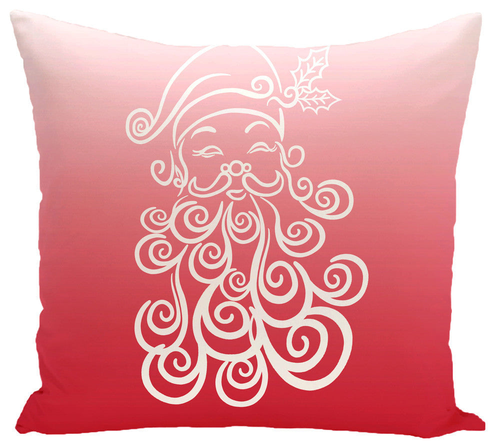 Santa Baby, Decorative Holiday Ombre Print Pillow, Red, 16"x16"