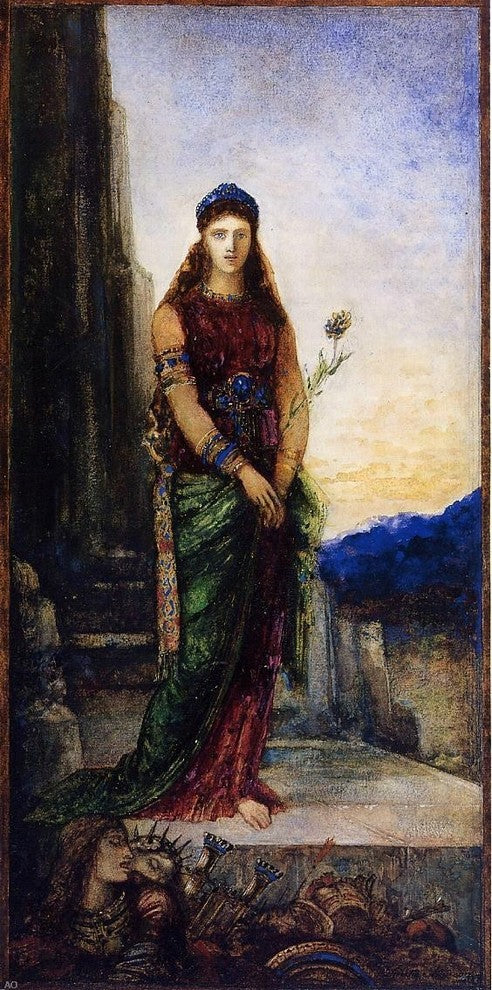 Gustave Moreau Helen on the Walls of Troy, 15"x30" Wall Decal