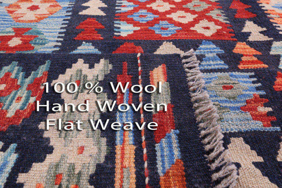 Wool On Wool Reversible Flat Weave Kilim Rug 8' 3" X 9' 9" Q9477