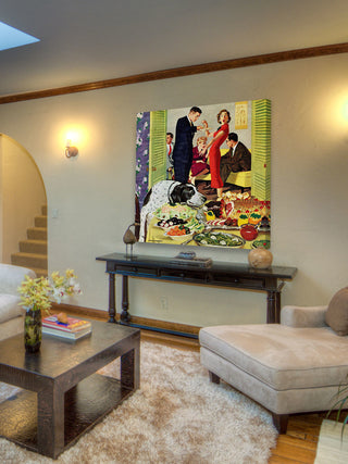 "Doggy Buffet" Painting Print on Canvas by Richard Sargent