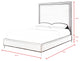 Giovanna Nailhead Trim Platform Bed, Navy Velvet, Queen