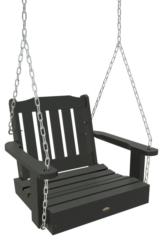 Lehigh Single Seat Swing, Weathered Acorn, Black