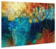 "Elysium V" Abstract Wall Art Reverse Printed Tempered Glass With Silver Leaf