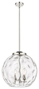 Athens Water Glass Pendant, Polished Nickel, Clear Water Glass