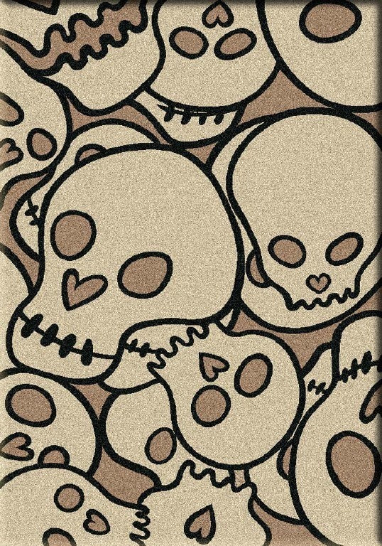 Head Banger Rug, Black, 3'x4', Scatter
