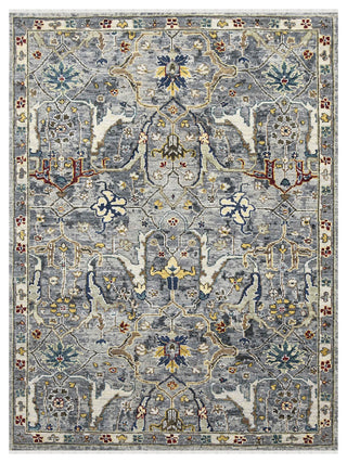Nuit Arabe Kriotra Area Rug, Deep Silver, 10' x 14', Bordered