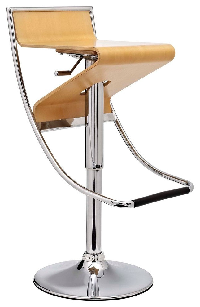 Modern Natural Zig-Zag Bar Stool