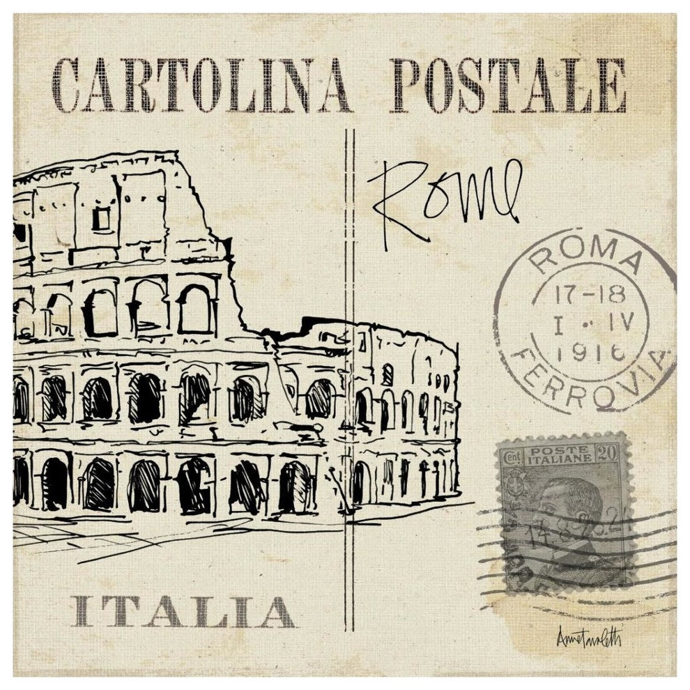 "Postcard Sketches IV" Digital Paper Print by Anne Tavoletti, 38"x38"